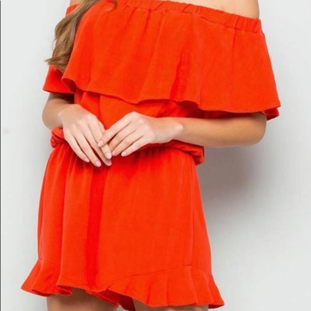 Romper off shoulder in Tomato NEW